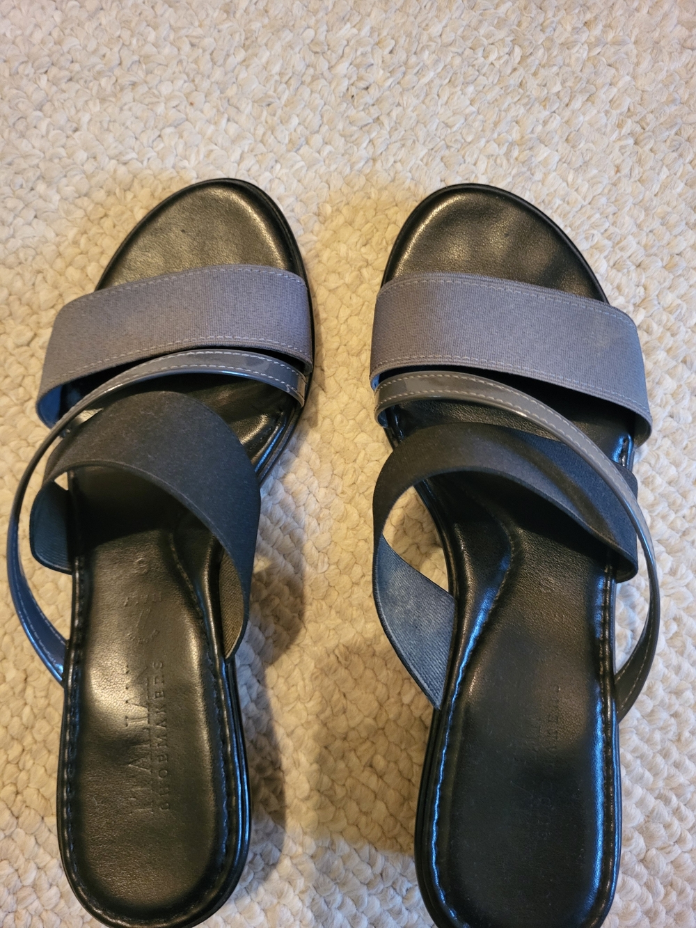 Women’s Black Sandals with Gray Straps